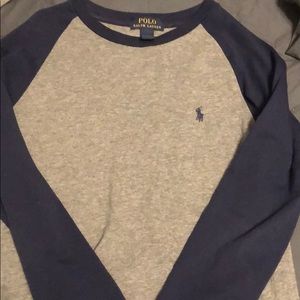 Boys Long sleeve Polo Navy/Gray